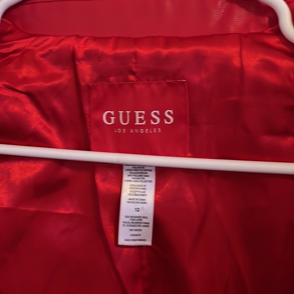 Selling guess kids size 12 leather red jacket, 100% polyester - Picture 3 of 4